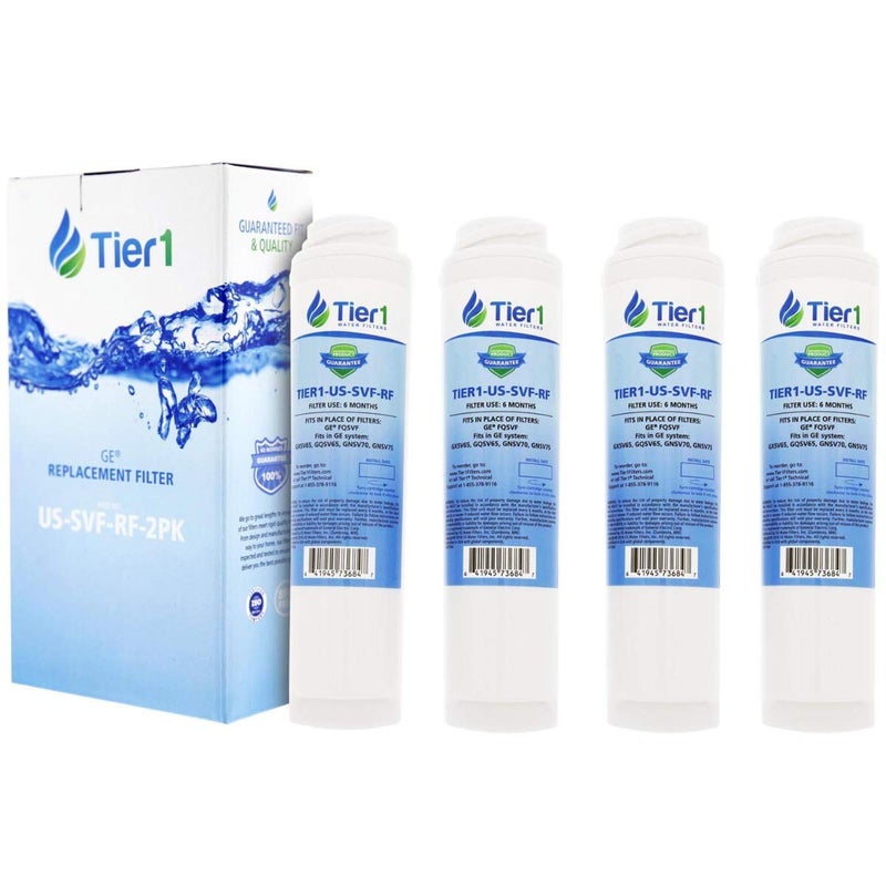 Tier1 Undersink Water Filter Replacement for GE FQSVF, GXSV65, GNSV70, GNSV75 - Carbon Block Media Reduces Chlorine and Other Water Contaminants - 4 Pack - Image 1